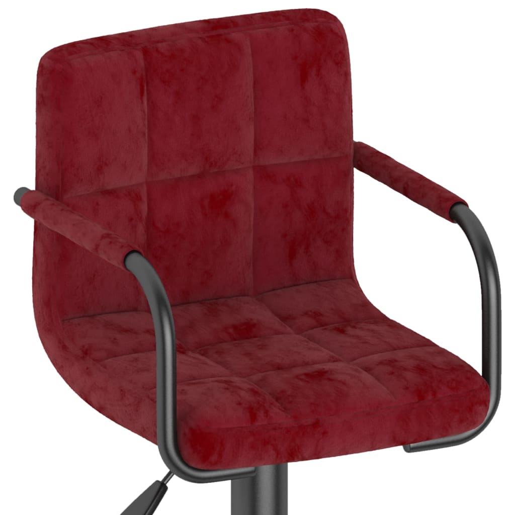 vidaXL Barski stolčki 2 kosa vinsko rdeč žamet