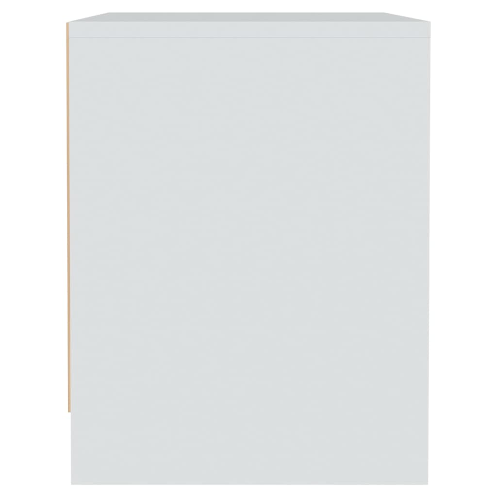 vidaXL Nočna omarica bela 45x34x44,5 cm iverna plošča