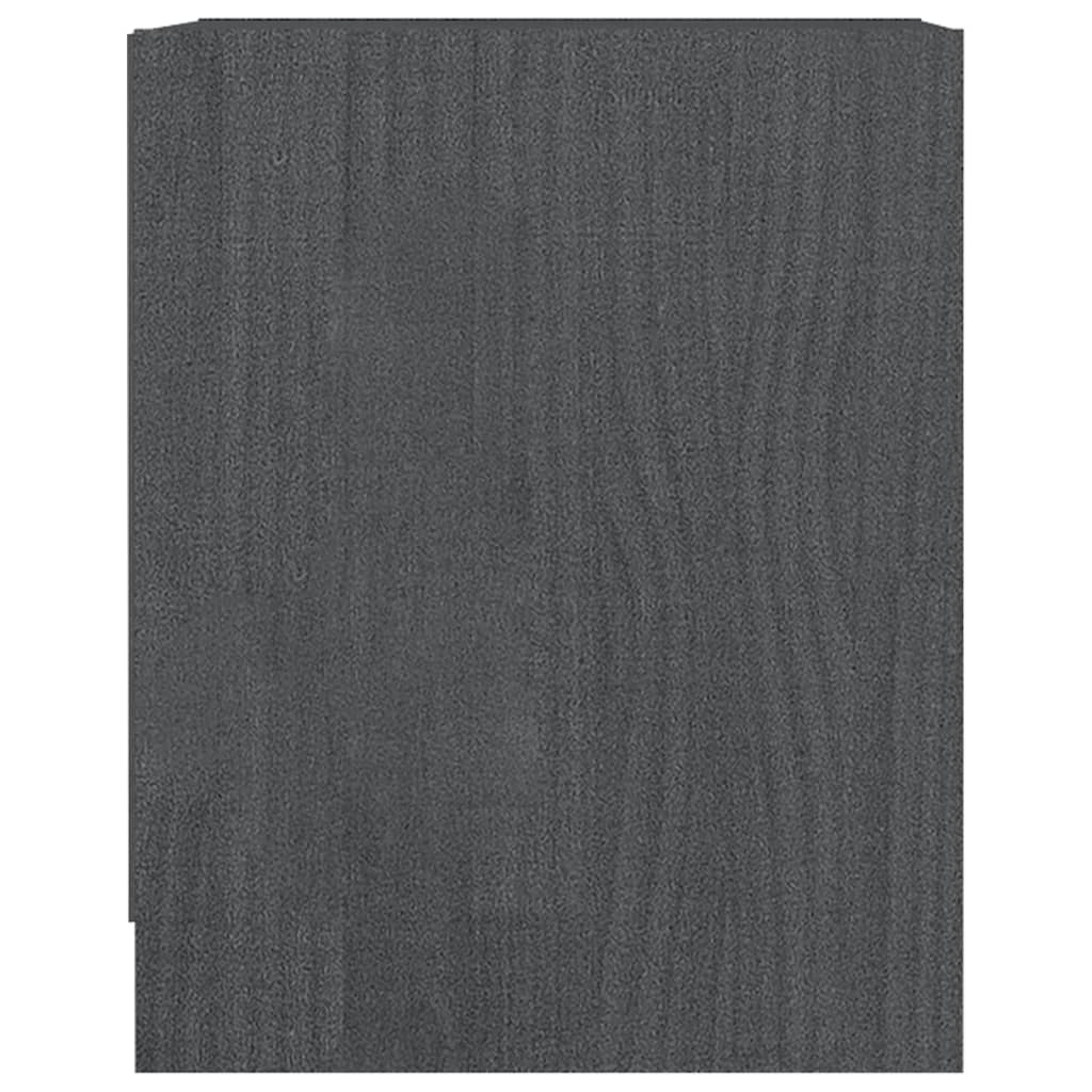 vidaXL Nočna omarica siva 35,5x33,5x41,5 cm trdna borovina