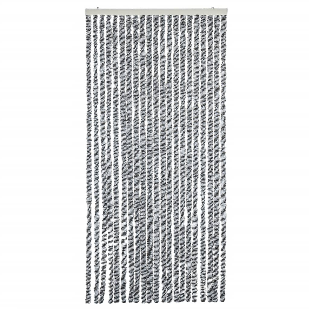 vidaXL Zavesa proti mrčesu siva in črna in bela 56x185 cm šenilja