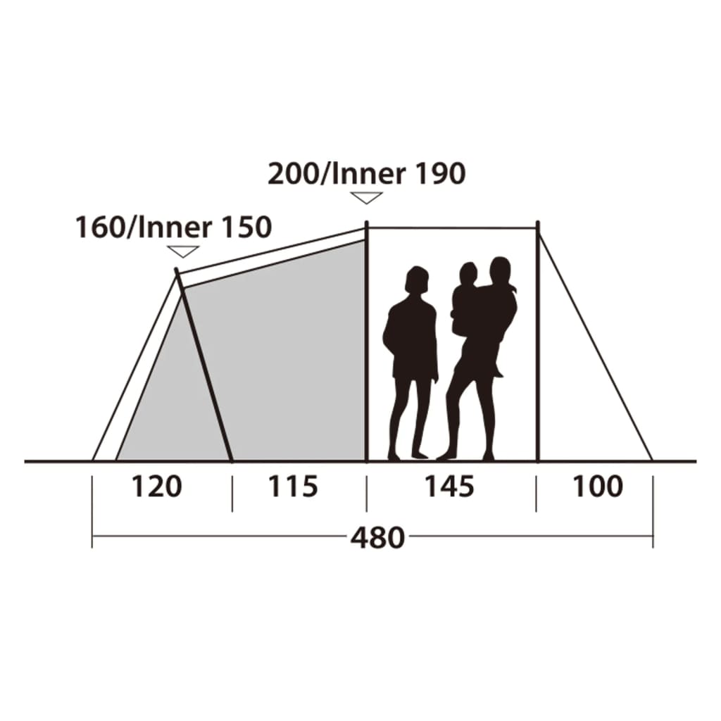 Outwell Tunelski šotor Springwood 5SG za 5 oseb 3-predelni moder