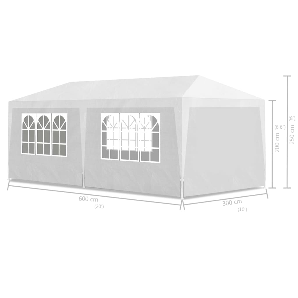 vidaXL Vrtni šotor 3x6 m bel