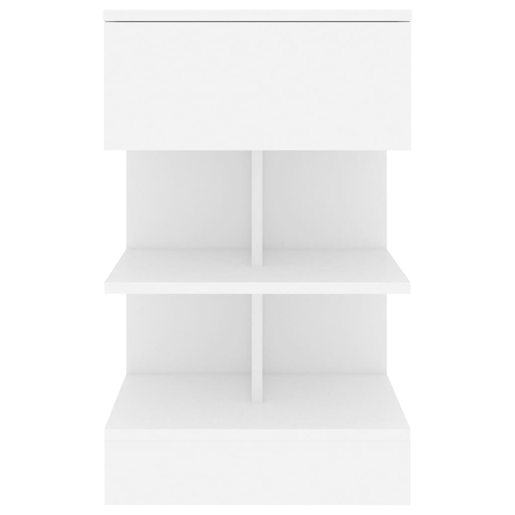 vidaXL Nočna omarica bela 40x35x65 cm iverna plošča