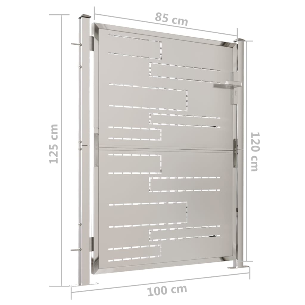 vidaXL Vrtna vrata 100x125 cm nerjaveče jeklo