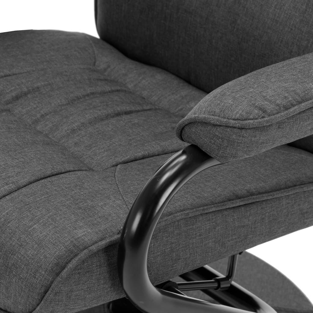 vidaXL Fotelj s stolčkom za noge temno sivo blago
