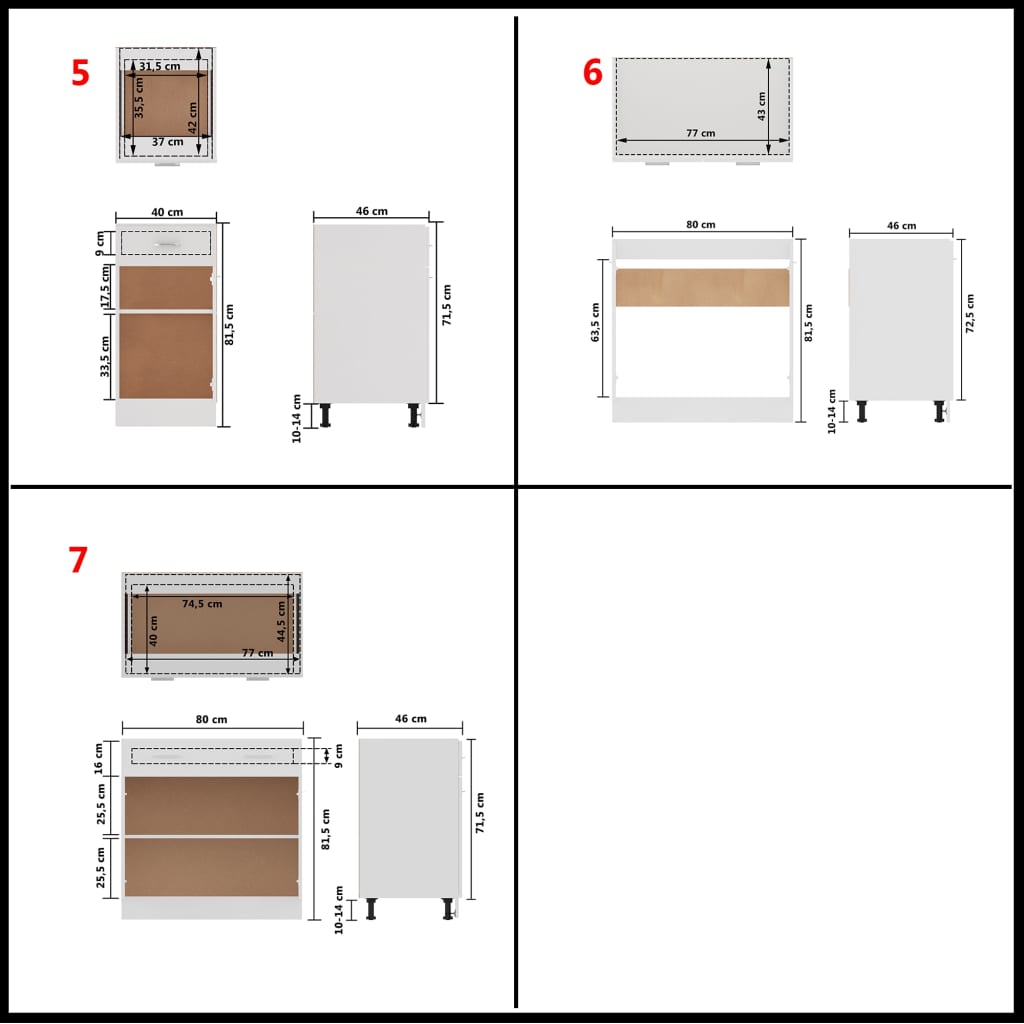 vidaXL Komplet kuhinjskih omaric 7-delni bel iverna plošča