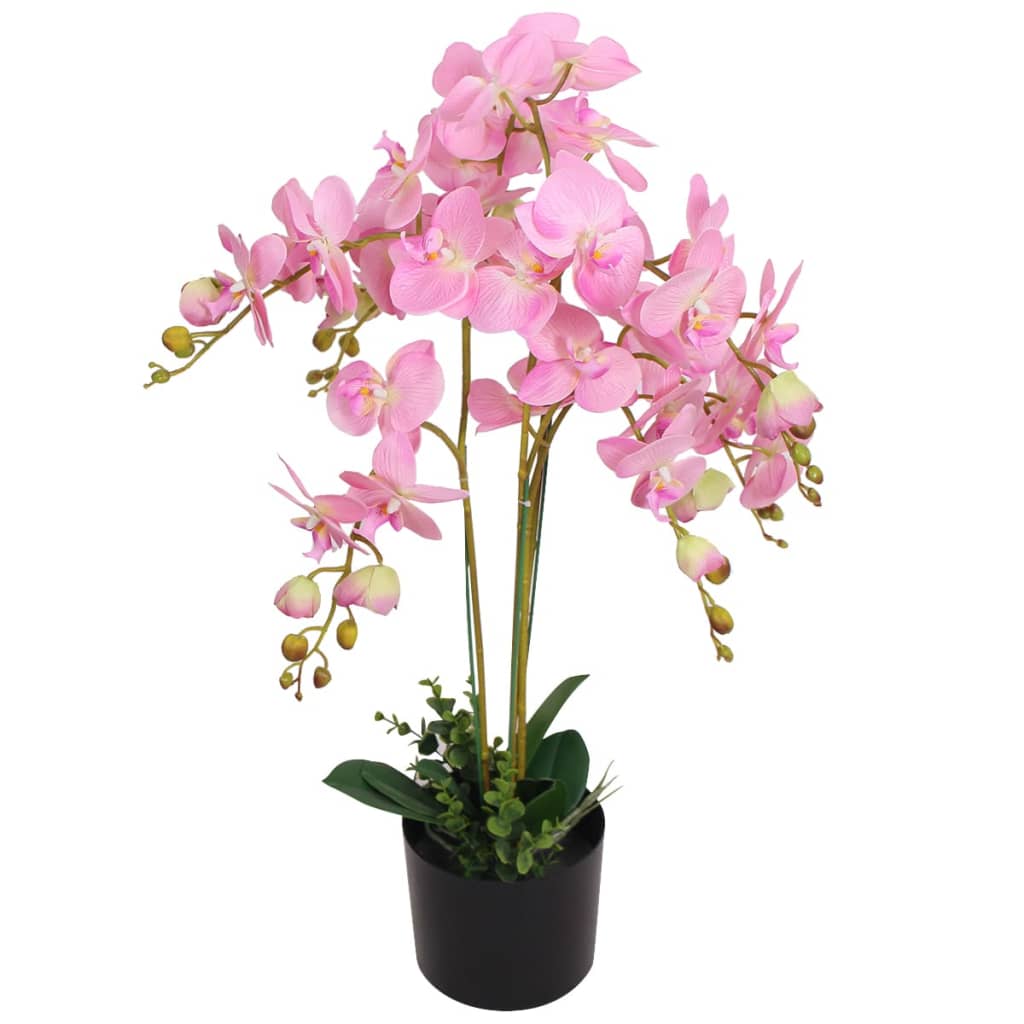 vidaXL Umetna rastlina orhideja v loncu 75 cm roza