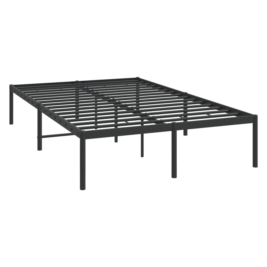 vidaXL Kovinski posteljni okvir črn 135x190 cm