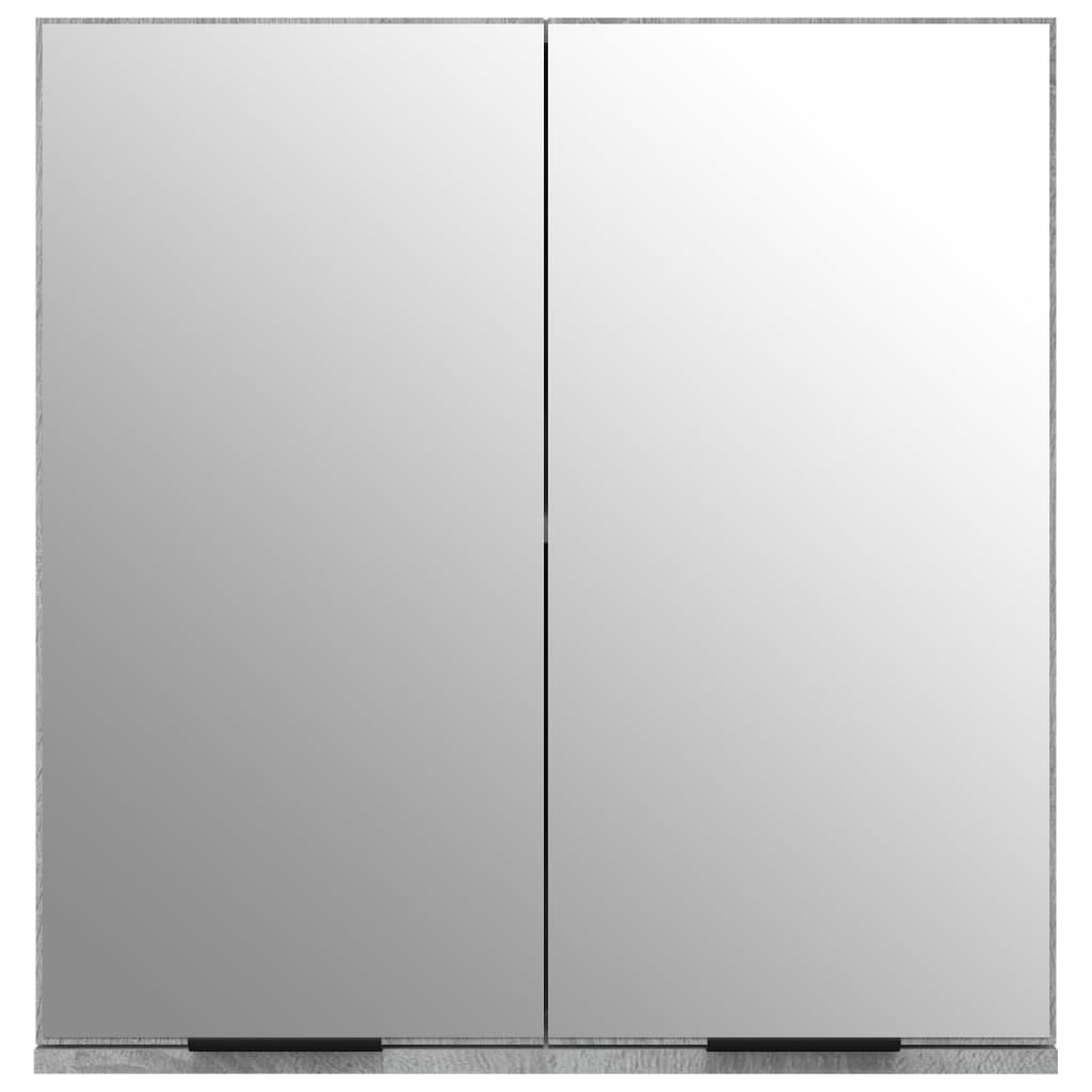 vidaXL Kopalniška omarica z ogledalom siva sonoma 64x20x67 cm