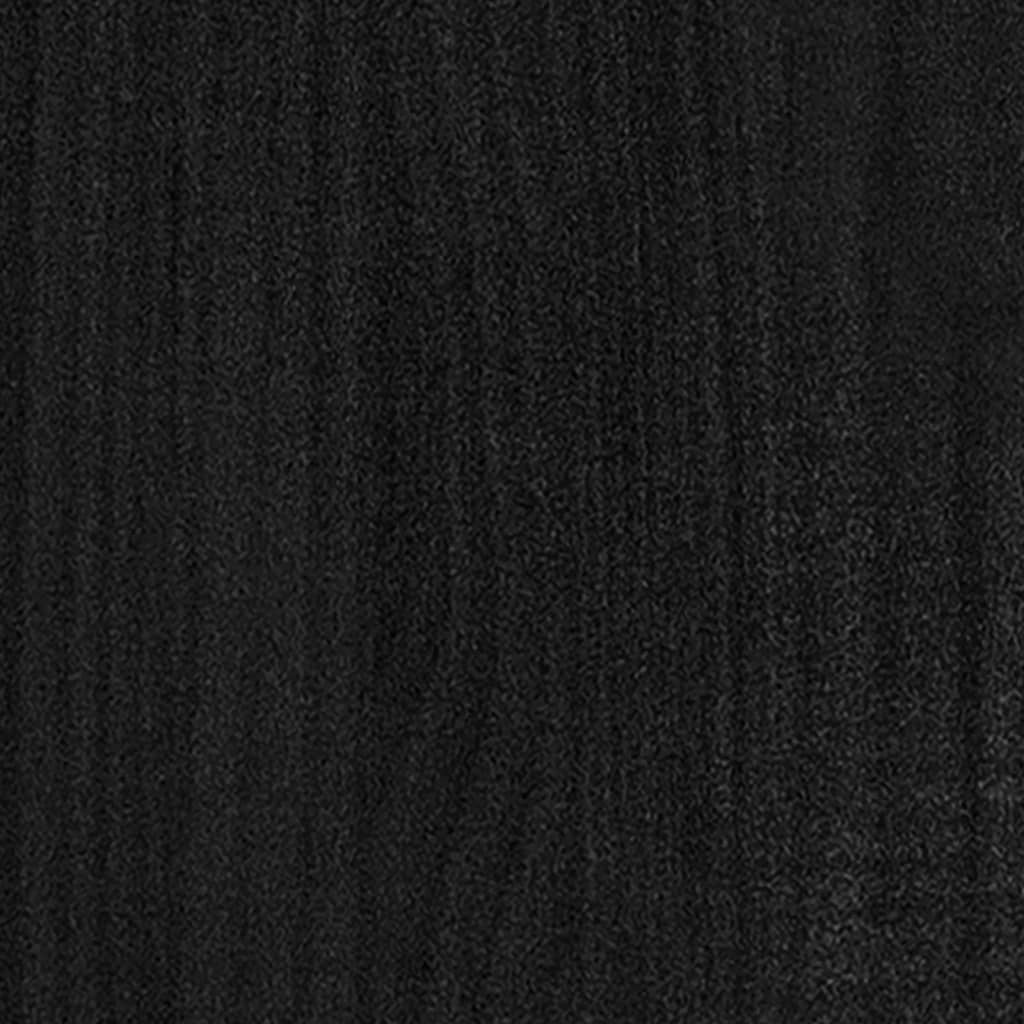 vidaXL Posteljni okvir črn iz trdnega lesa 90x190 cm