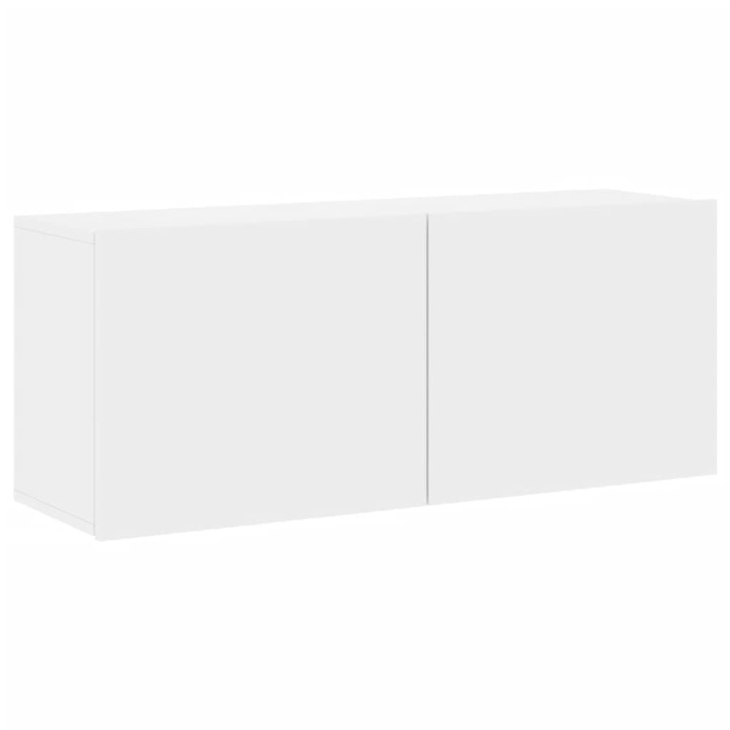 vidaXL Komplet stenskih TV omaric 5-delni bel inženirski les