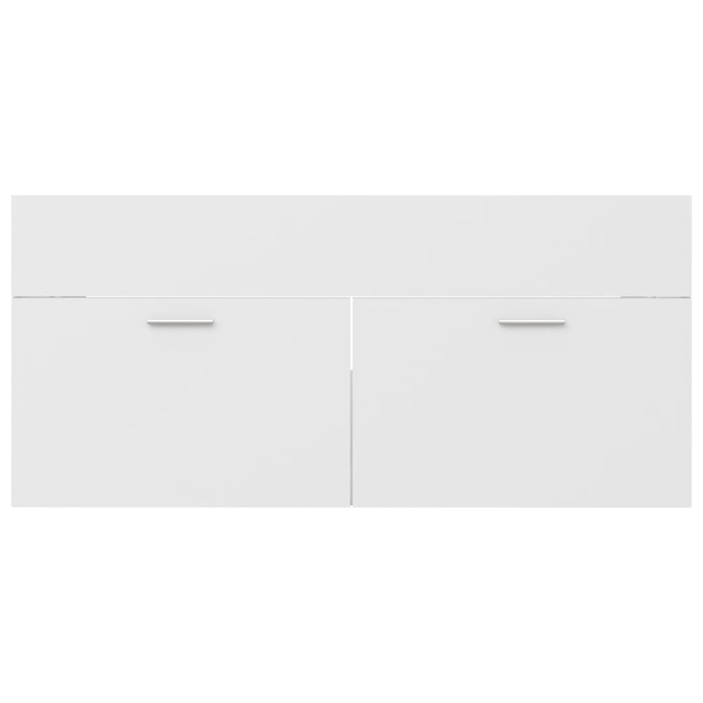vidaXL Komplet kopalniškega pohištva bela iverna plošča