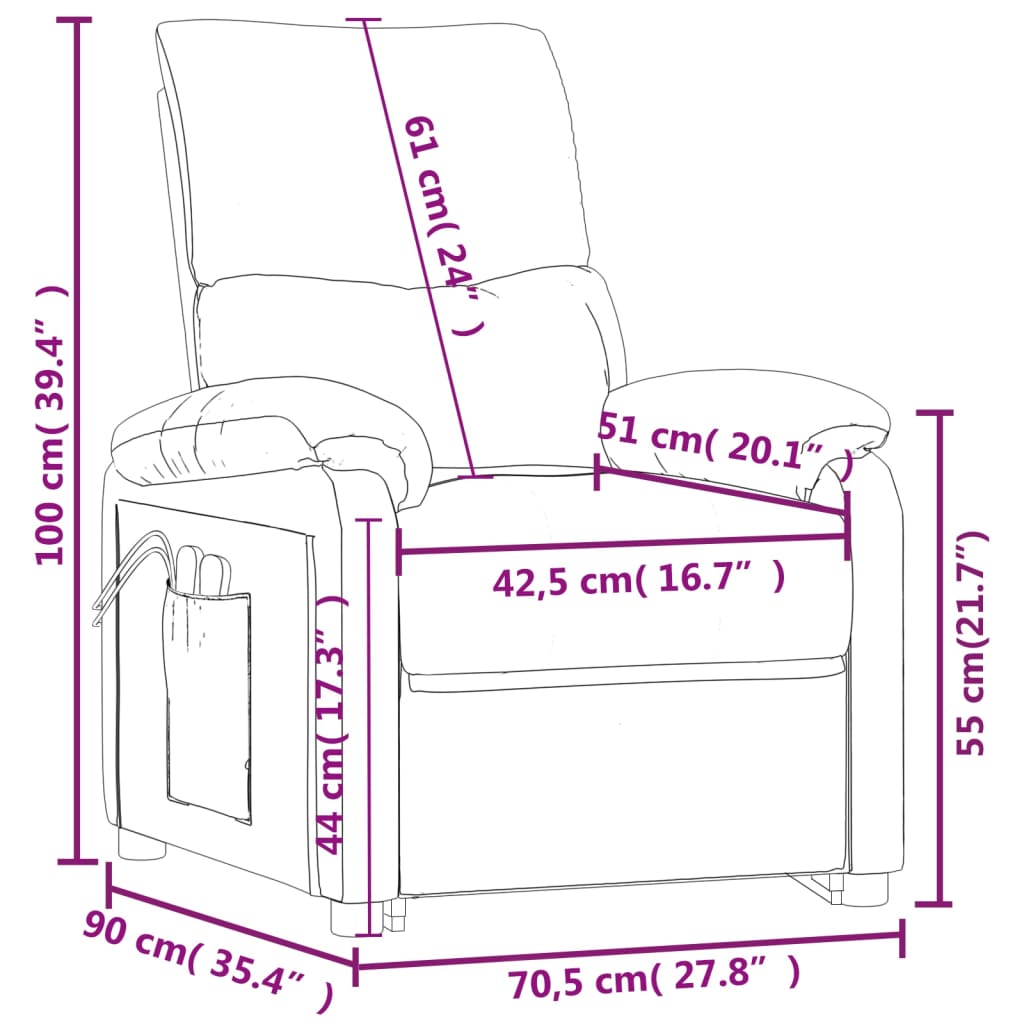 vidaXL Masažni stol s funkcijo vstajanja krem blago