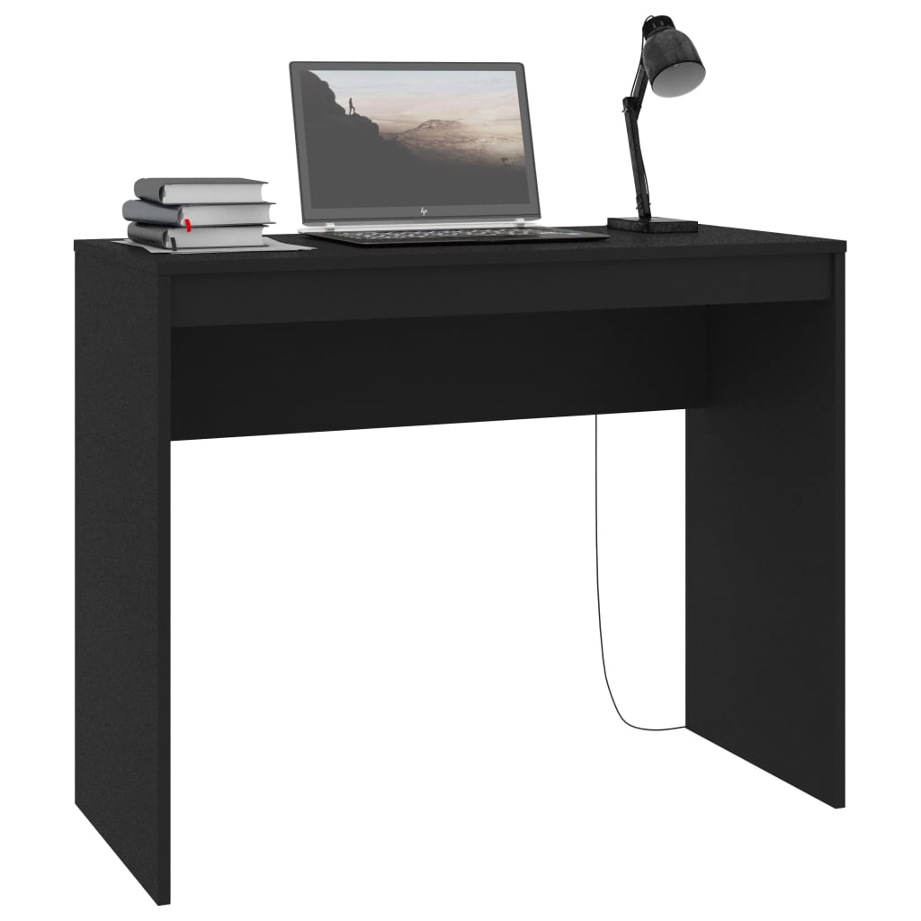 vidaXL Pisalna miza črna 90x40x72 cm inženirski les
