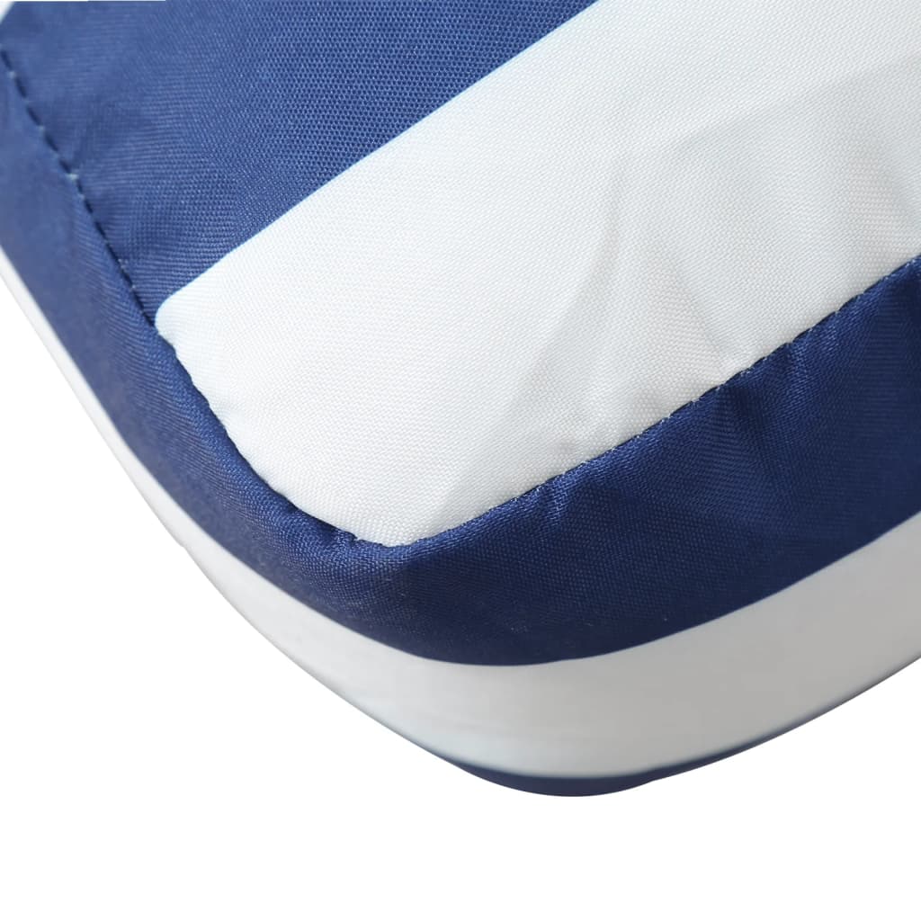 vidaXL Blazina za kavč iz palet 2 kosa modro-bele črte blago