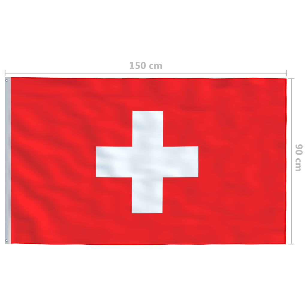 vidaXL Zastava Švice in aluminijast zastavni drog 6,2 m