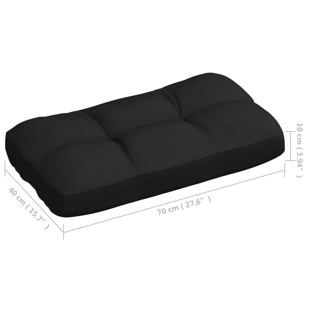 vidaXL Blazine za kavč iz palet 7 kosov črne