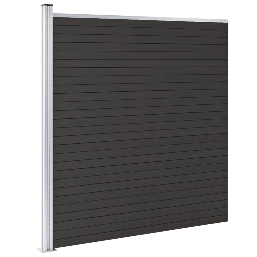 vidaXL Ograjni panel WPC 175x186 cm črn