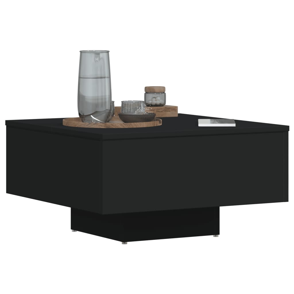 vidaXL Klubska mizica črna 60x60x31,5 cm iverna plošča
