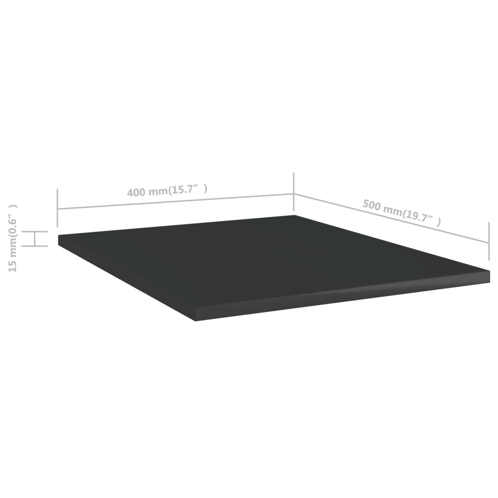 vidaXL Dodatne police za omaro 4 kosi visok sijaj črne 40x50x1,5 cm