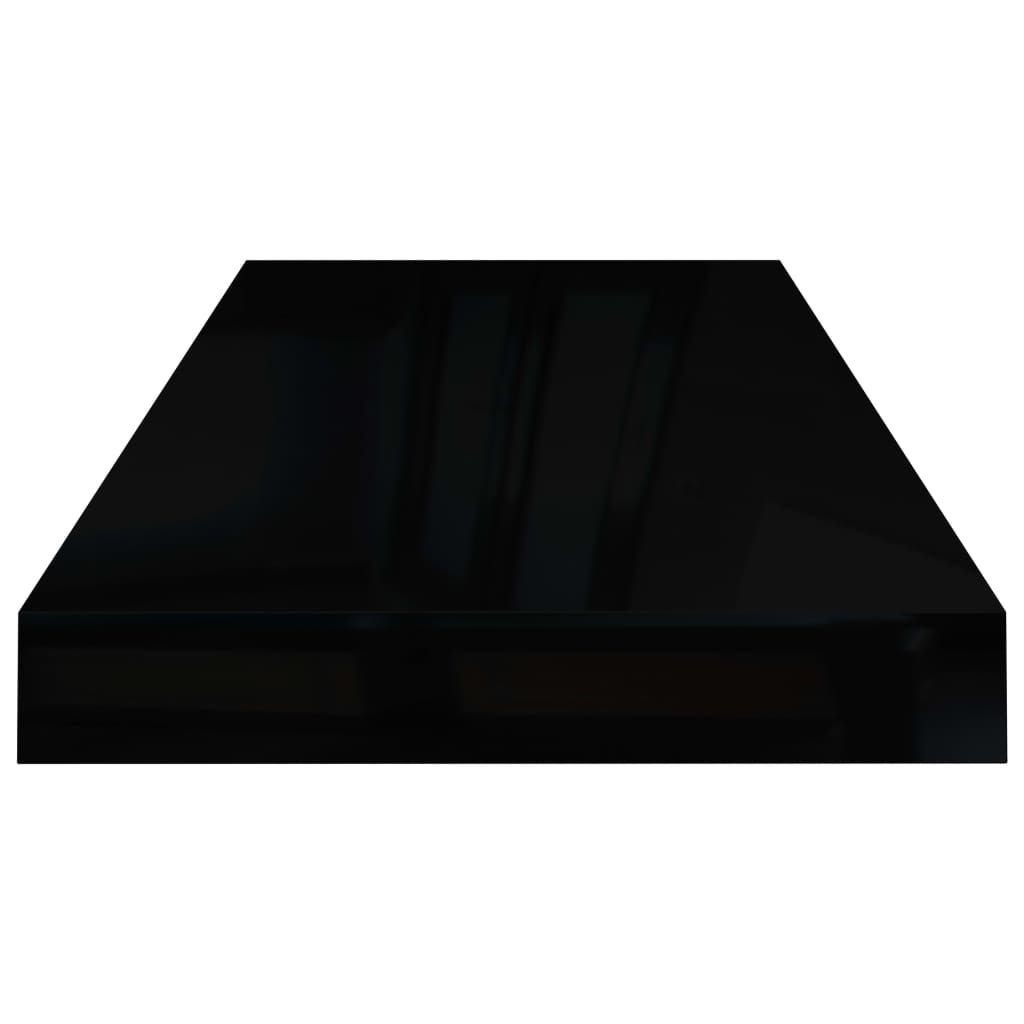 vidaXL Lebdeče police 2 kosa visok sijaj črne 60x23,5x3,8 cm MDF