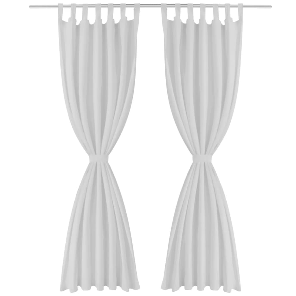 2 kosa belih satenasih zaves z obročki 140 x 175 cm