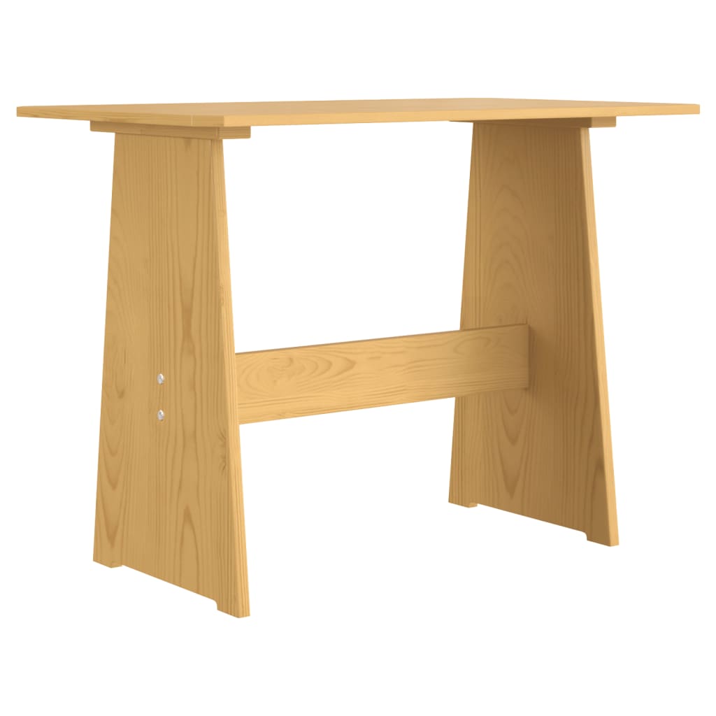 vidaXL Jedilna miza s klopjo medeno rjava trdna borovina