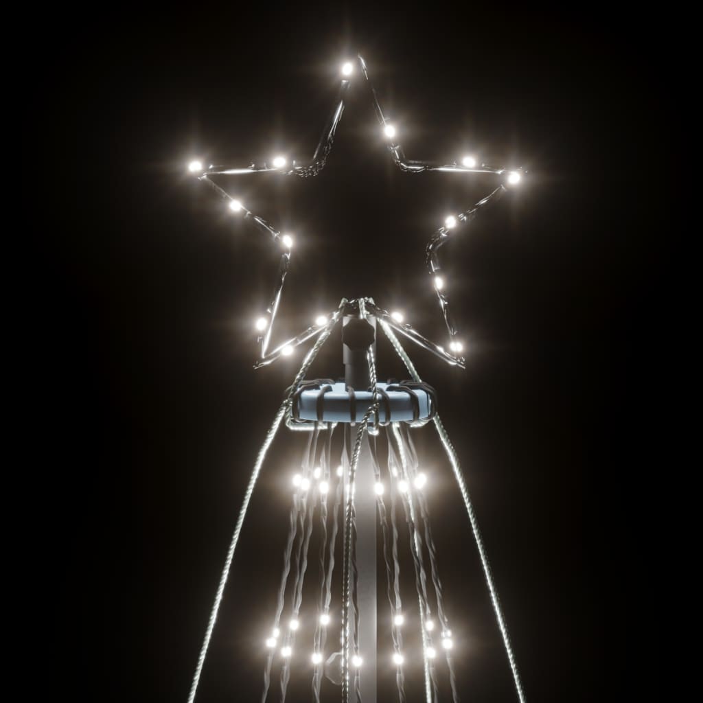 vidaXL Božično drevo s konico 1134 hladno belih LED lučk 800 cm