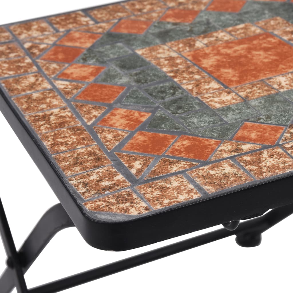 vidaXL Bistro stoli z mozaikom 2 kosa oranžni/sivi