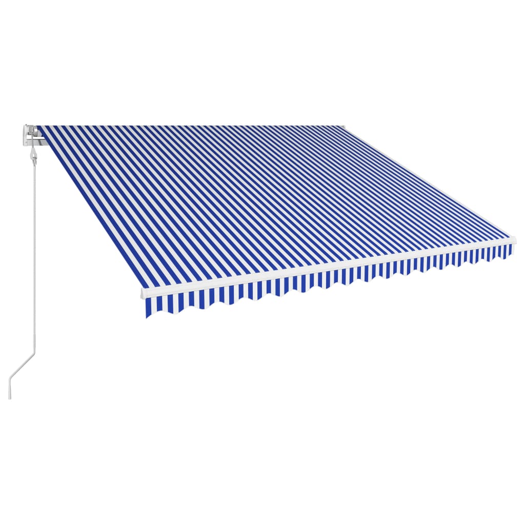 vidaXL Avtomatsko zložljiva tenda 400x300 cm modra in bela