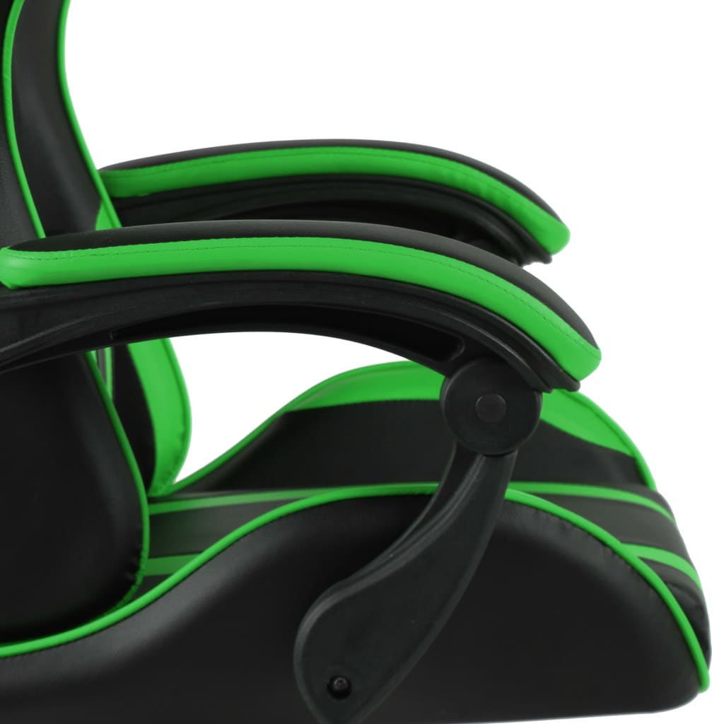 vidaXL Racing stol črno in zeleno umetno usnje