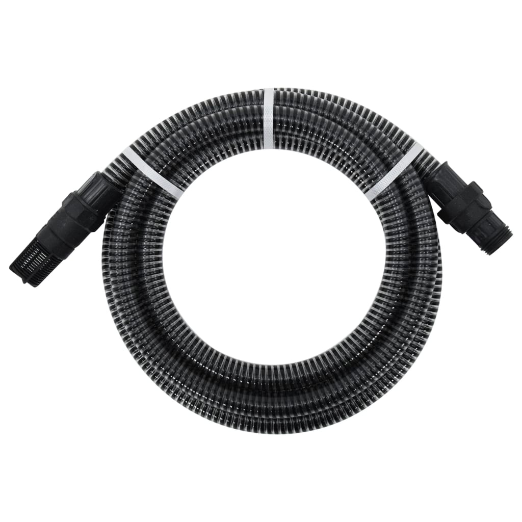vidaXL Sesalna cev s PVC priključki črna 1" 10 m PVC