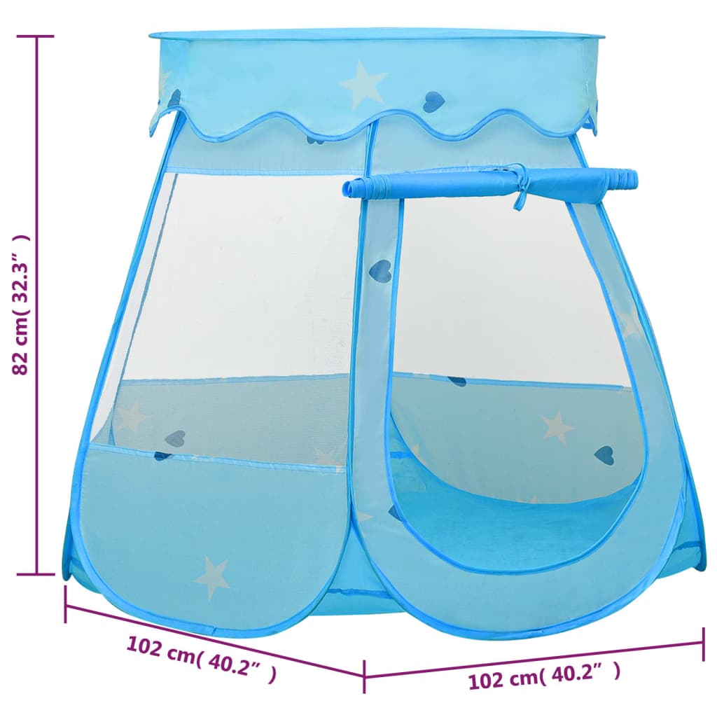 vidaXL Otroški šotor za igranje moder 102x102x82 cm