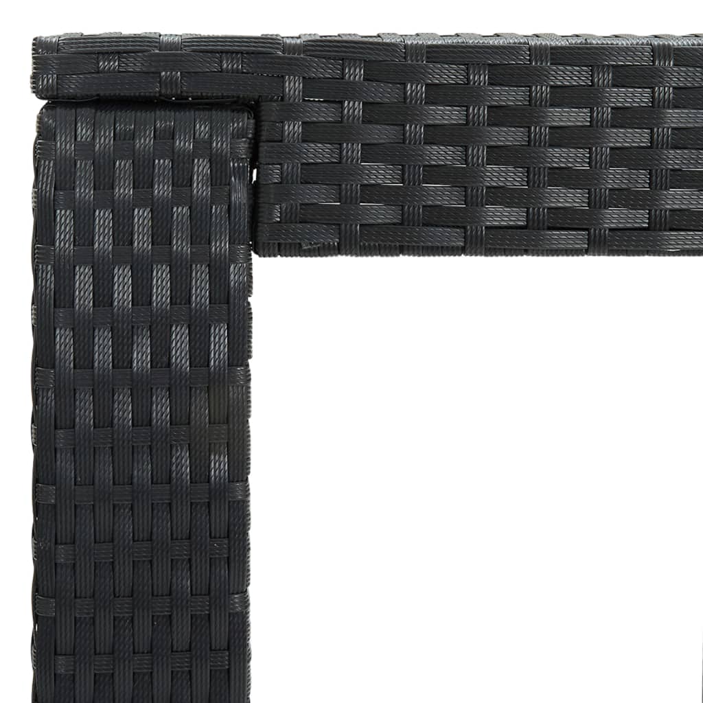 vidaXL Zunanja barska garnitura 5-delna z naslonjali poli ratan črna