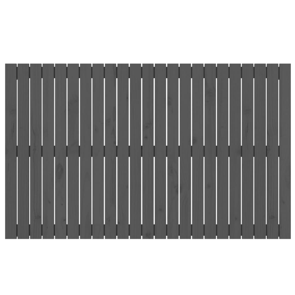vidaXL Stensko posteljno vzglavje sivo 147x3x90 cm trdna borovina
