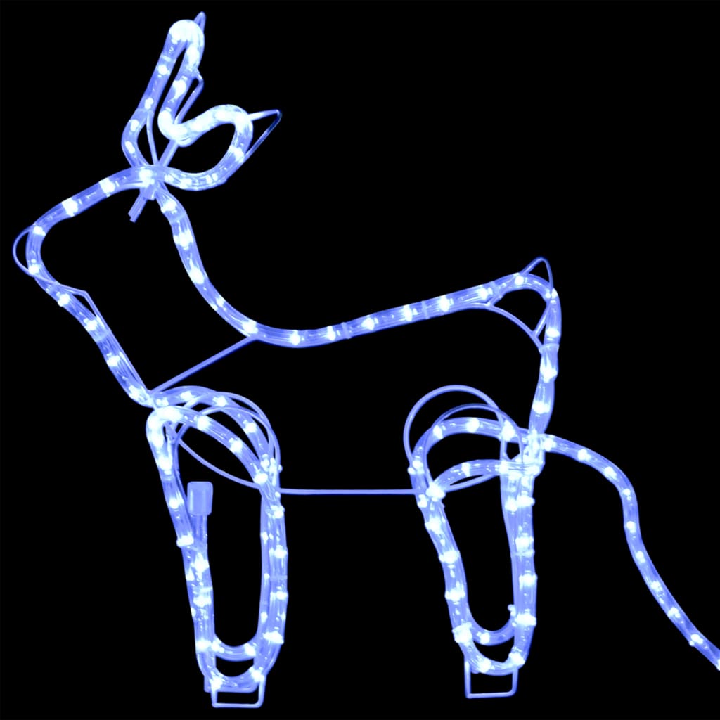 vidaXL Božični jelen in sani zunanja dekoracija 252 LED lučk