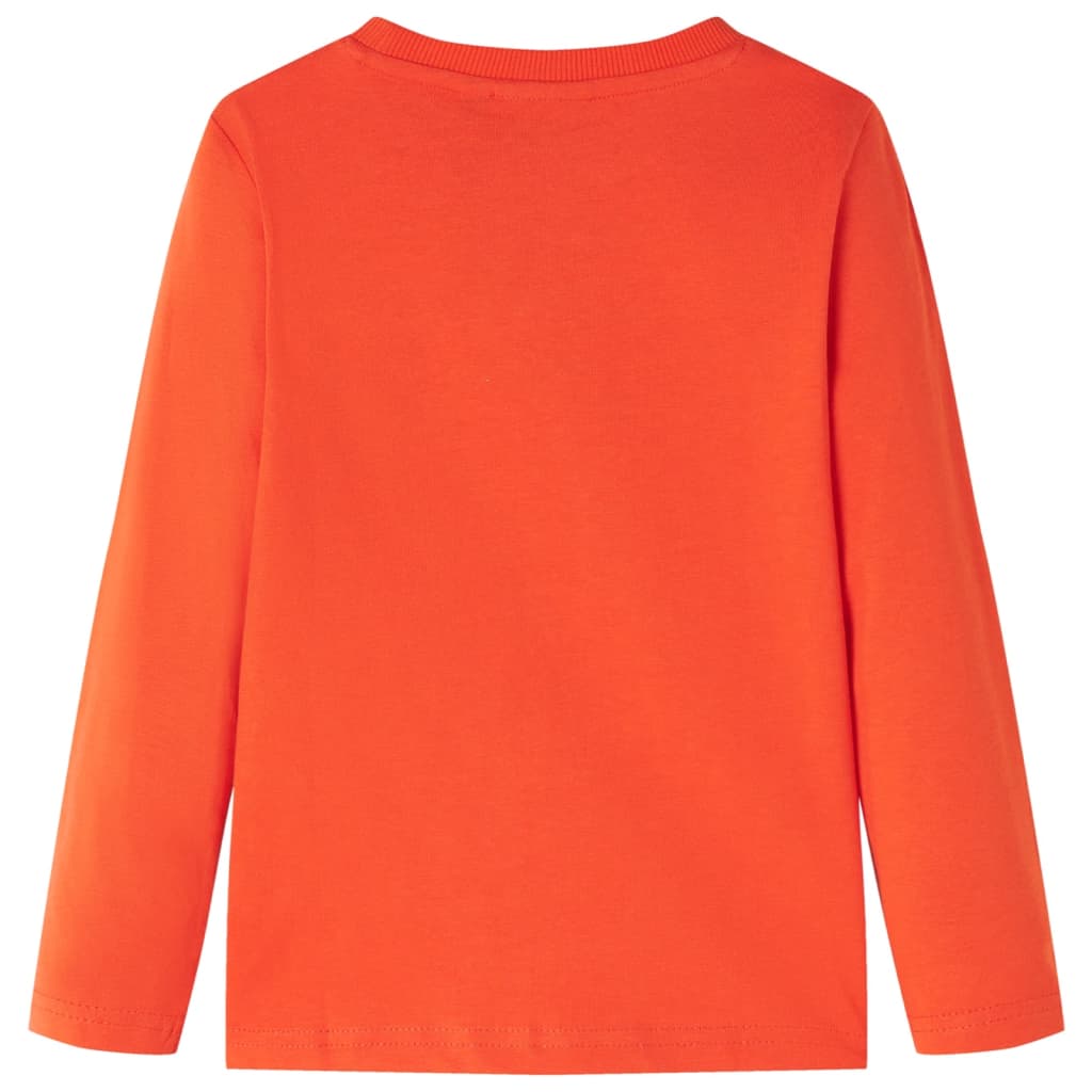 Otroška majica z dolgimi rokavi živo oranžna 92
