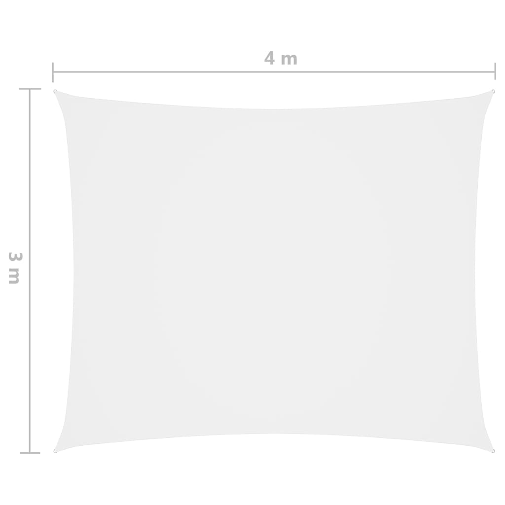 vidaXL Senčno jadro oksford blago pravokotno 3x4 m belo
