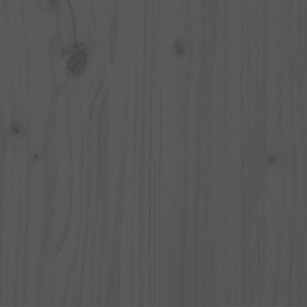 vidaXL Posteljni okvir siv iz trdne borovine 90x200 cm
