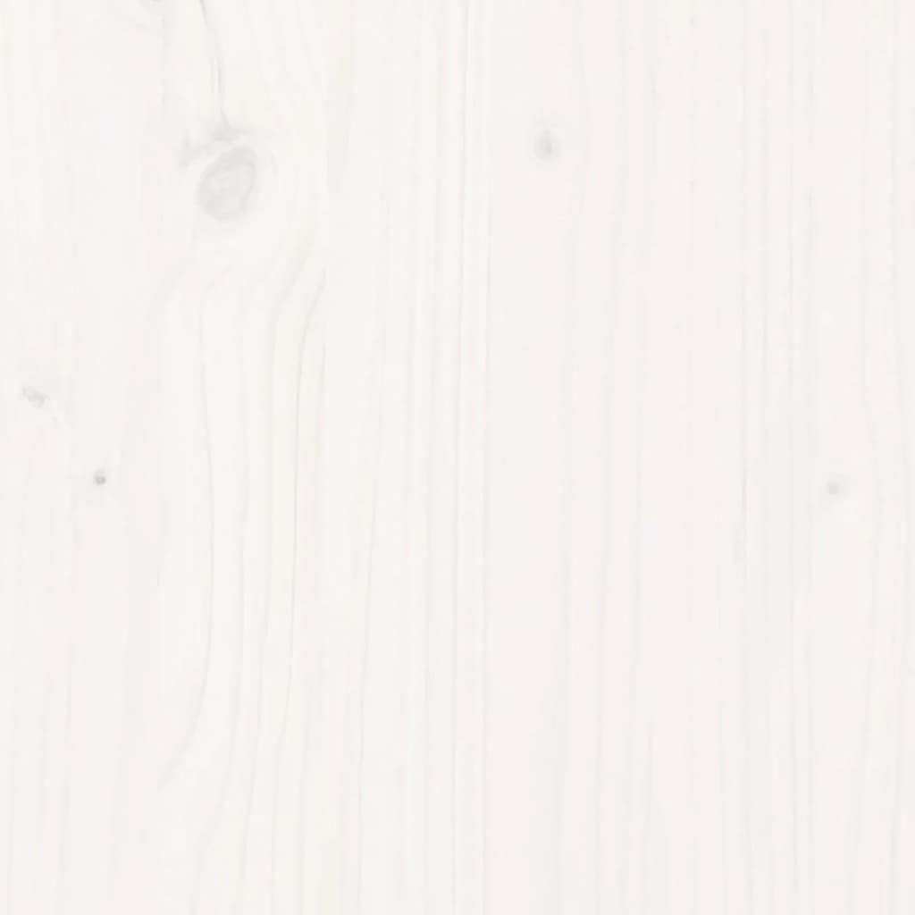 vidaXL Posteljni okvir z mizo bel 75x190 cm trdna borovina