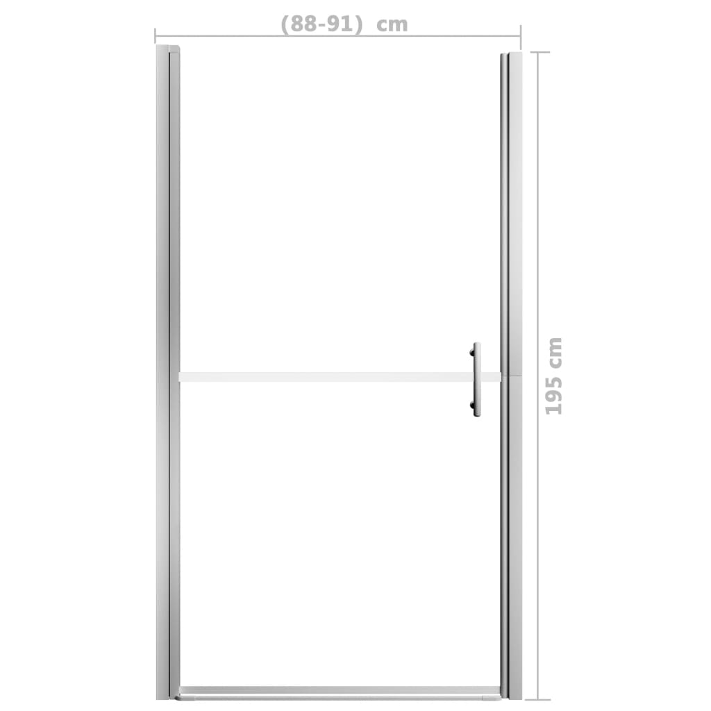 vidaXL Vrata za tuš motno kaljeno steklo 91x195 cm