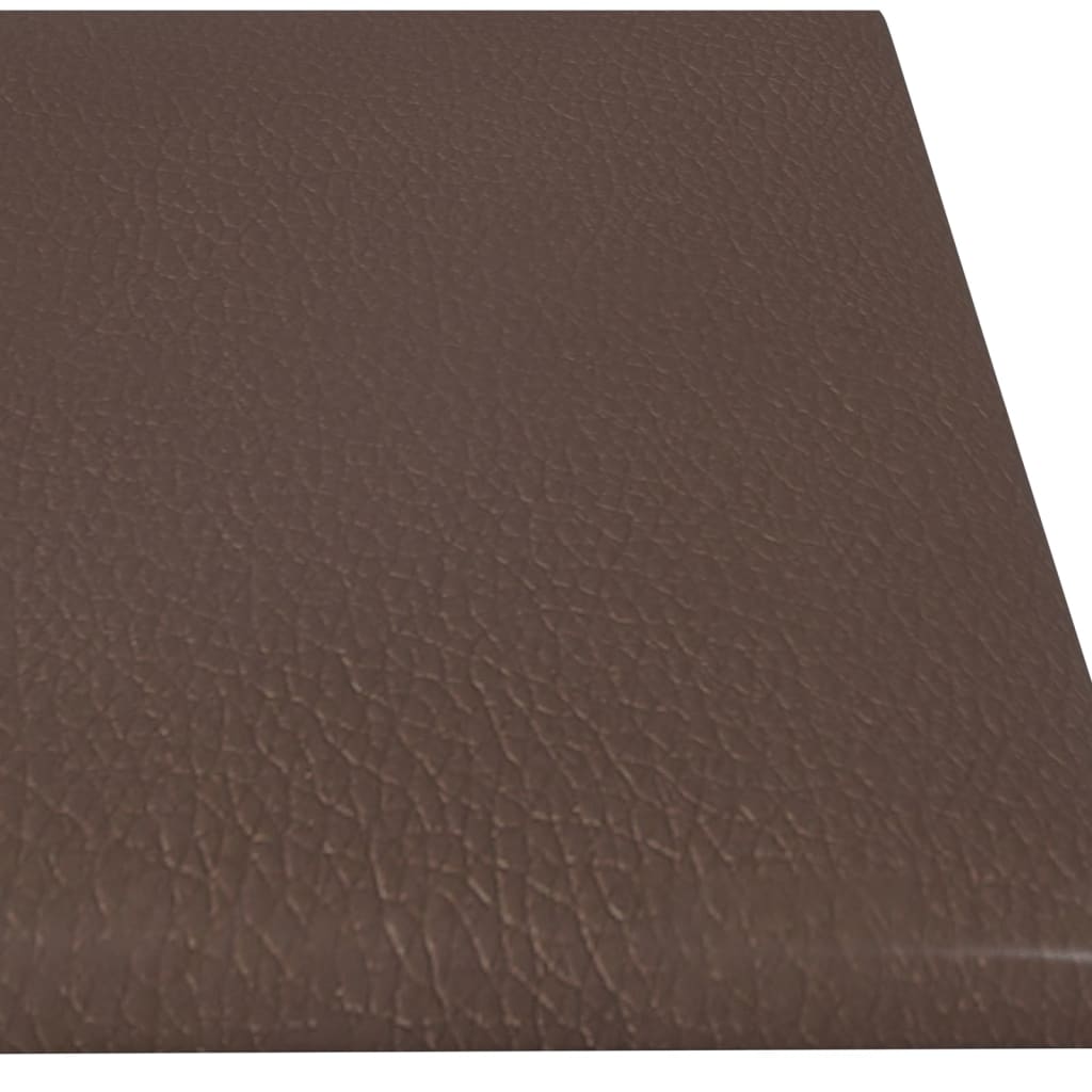 vidaXL Stenski paneli 12 kosov rjavi 60x15 cm umetno usnje 1,08 m²