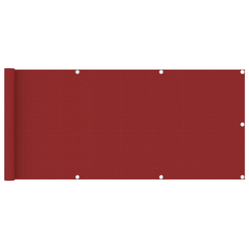 vidaXL Balkonsko platno rdeče 75x400 cm HDPE