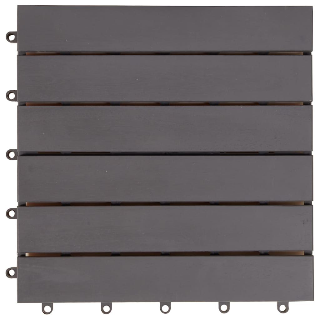 vidaXL Talne plošče 30 kosov sive 30x30 cm trden akacijev les
