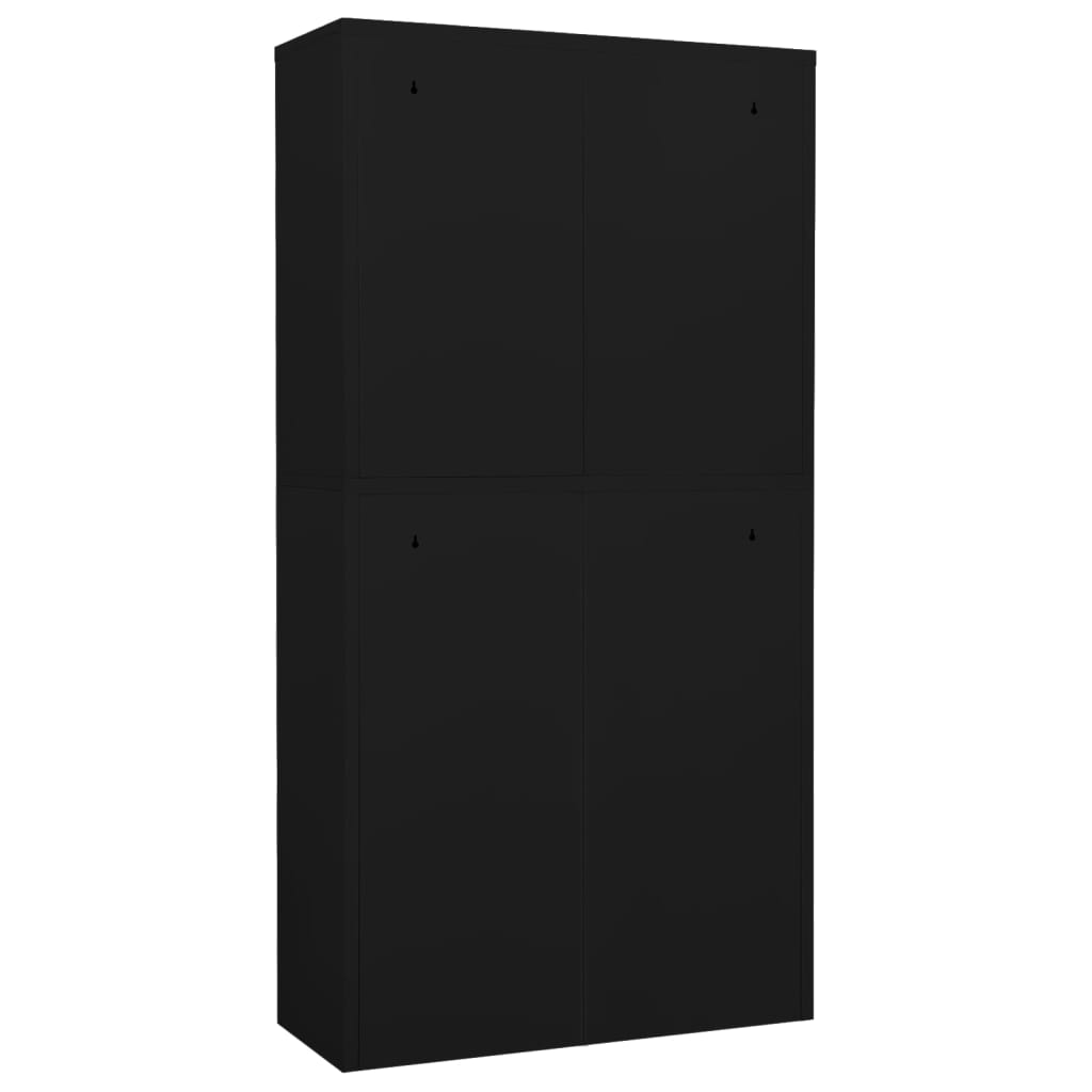 vidaXL Pisarniška omara črna 90x40x180 cm jeklo