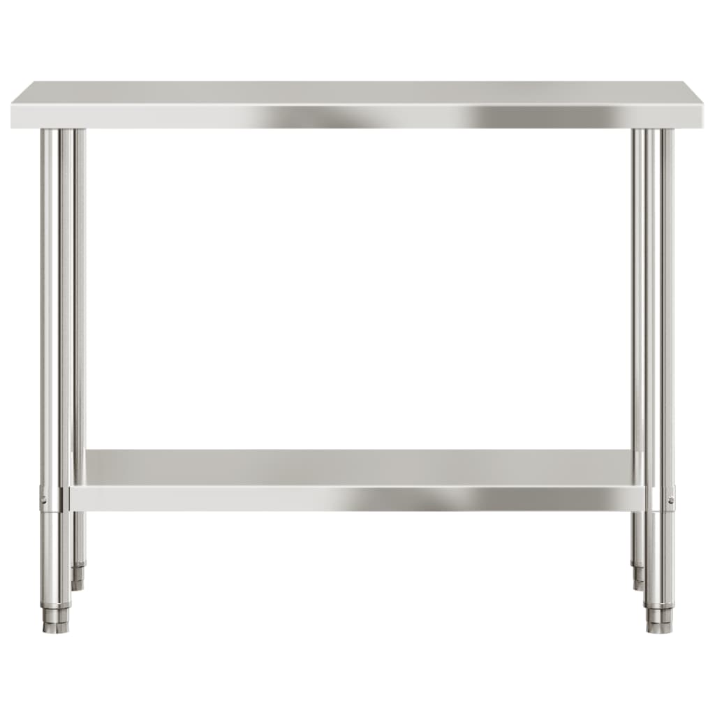 vidaXL Kuhinjska delovna miza 110x55x85 cm nerjaveče jeklo