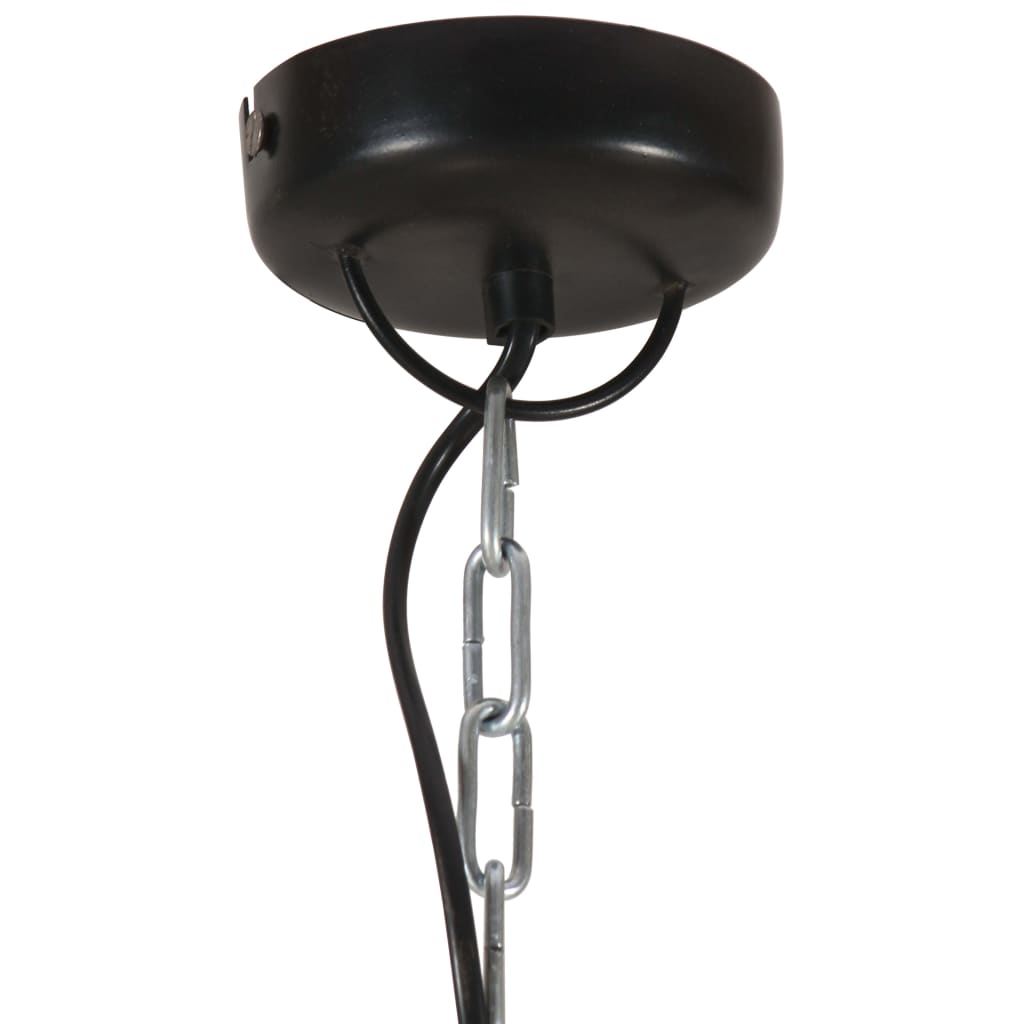 vidaXL Industrijska viseča svetilka 25 W črna okrogla les 50 cm E27