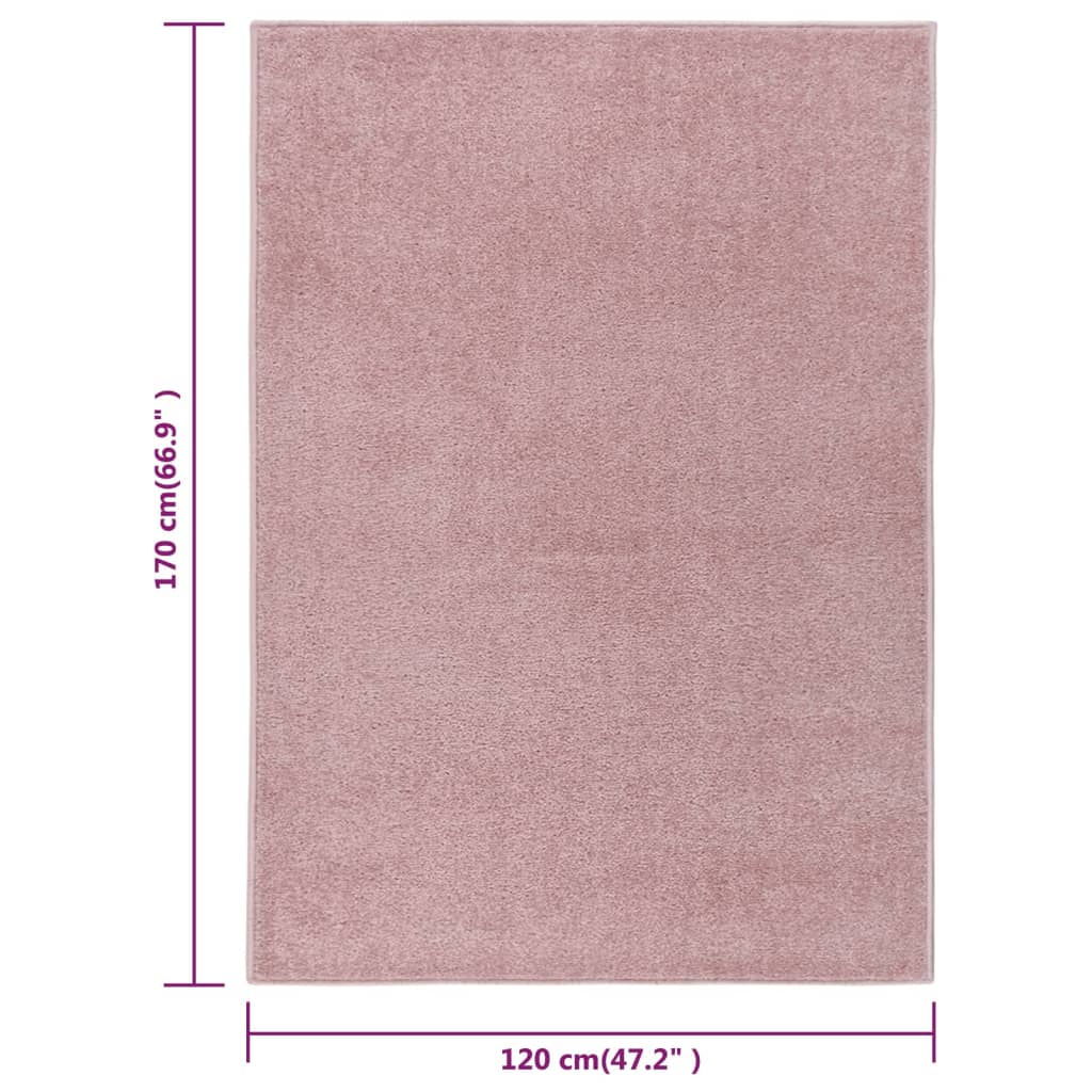 vidaXL Preproga 120x170 cm roza