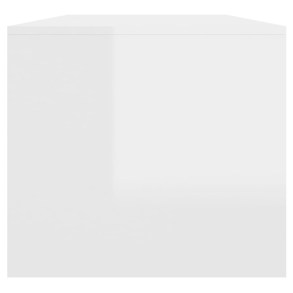vidaXL Klubska mizica visok sijaj bela 102x50x45 cm konstruiran les