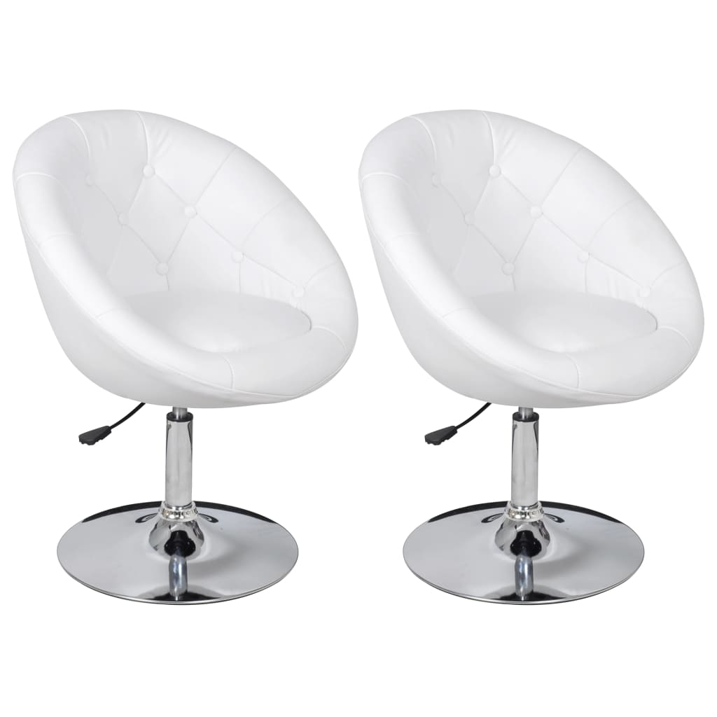 vidaXL Barski stolčki 2 kosa belo umetno usnje